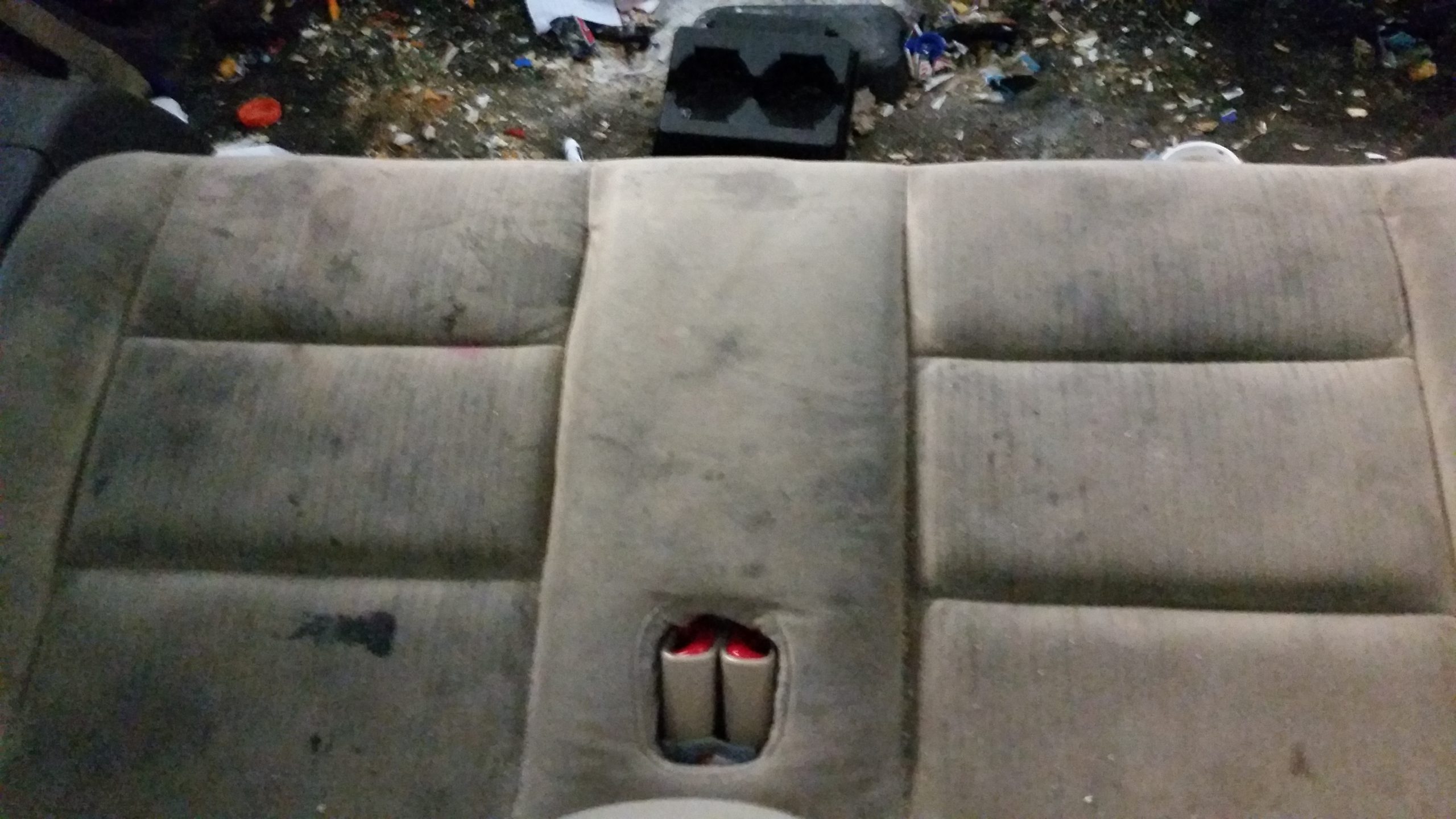 Before car interior image before detailing